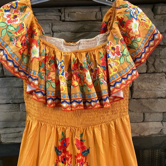 Colorful Floral Maxi‎ Dress - Picture 2 of 2